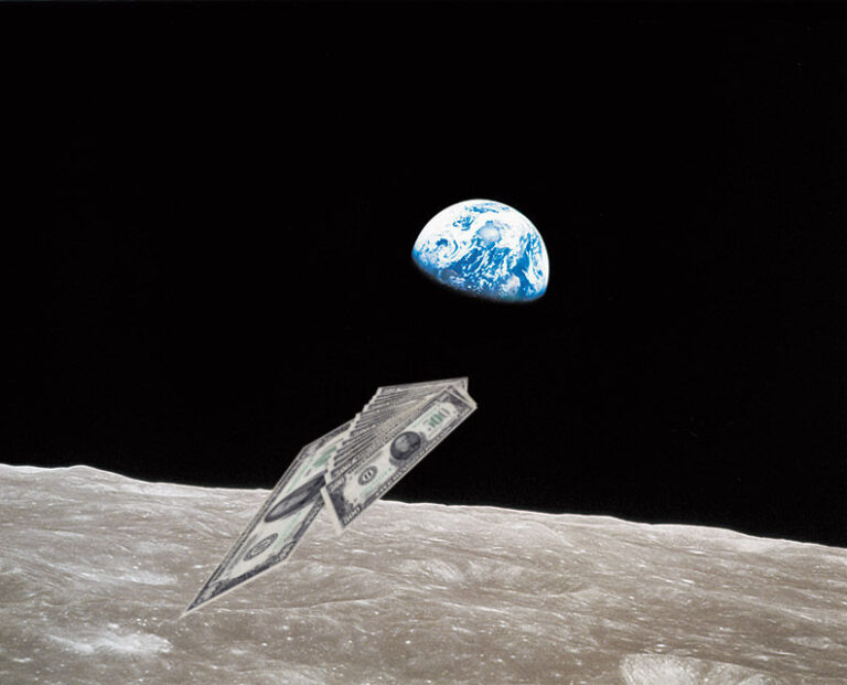 Earth rises over another planet